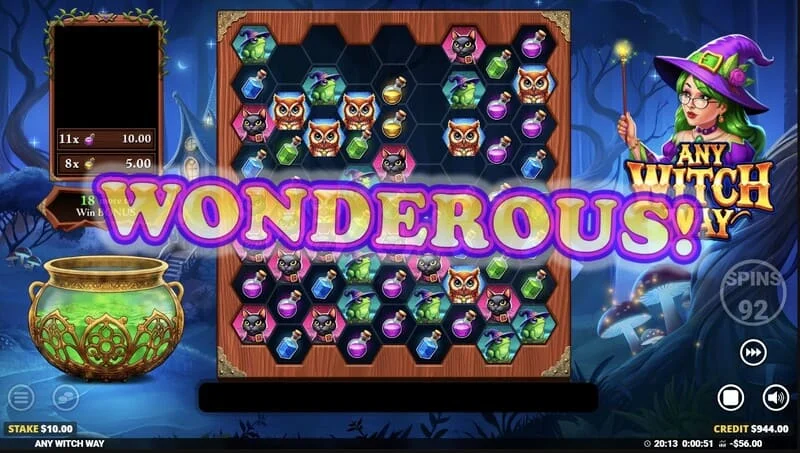 Any Witch Way - Grote winst in Free Games met multipliers